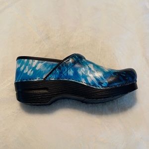 Blue Tie dye Dansko Clogs